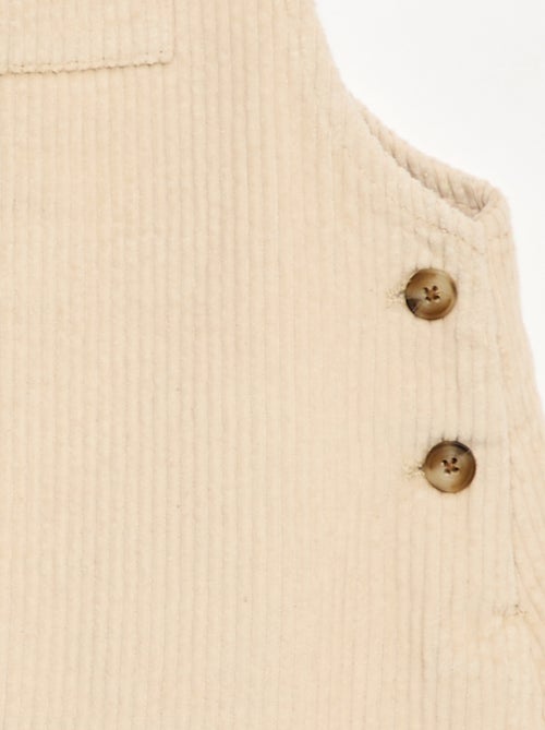 Robe salopette à poche en velours côtelé - Kiabi