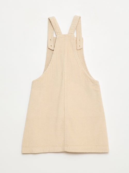 Robe salopette à poche en velours côtelé - Kiabi