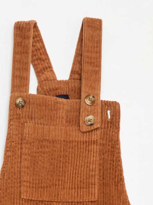 Robe salopette à poche en velours côtelé - Kiabi