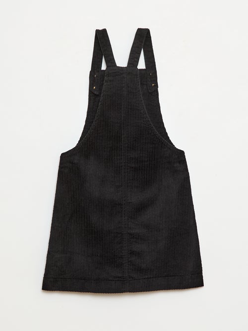Robe salopette à poche en velours côtelé - Kiabi