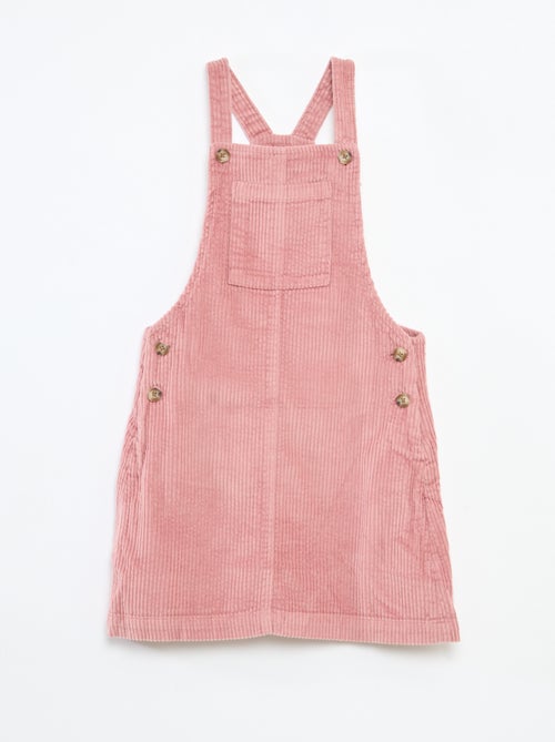 Robe salopette à poche en velours côtelé - Kiabi