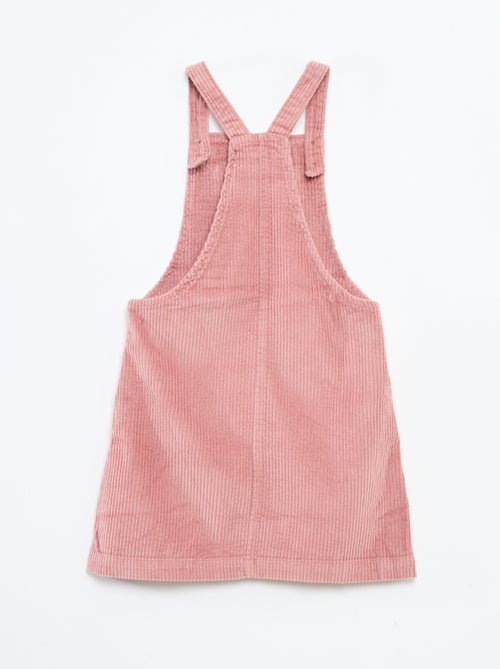 Robe salopette à poche en velours côtelé - Kiabi