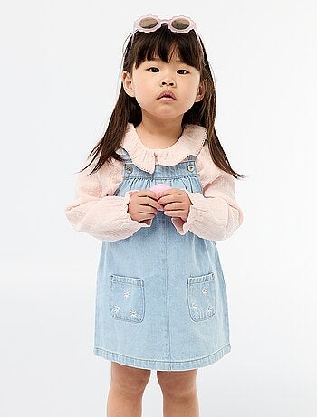 Robe salopette avec 2 poches plaquées devant