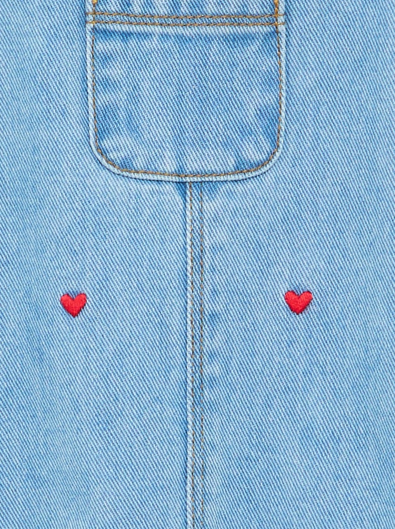 Robe salopette avec bretelles volantées Bleu - Kiabi