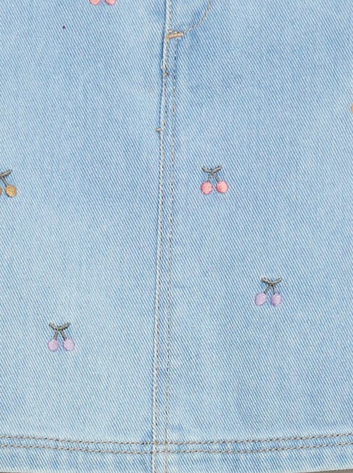 Robe salopette avec broderies - Kiabi