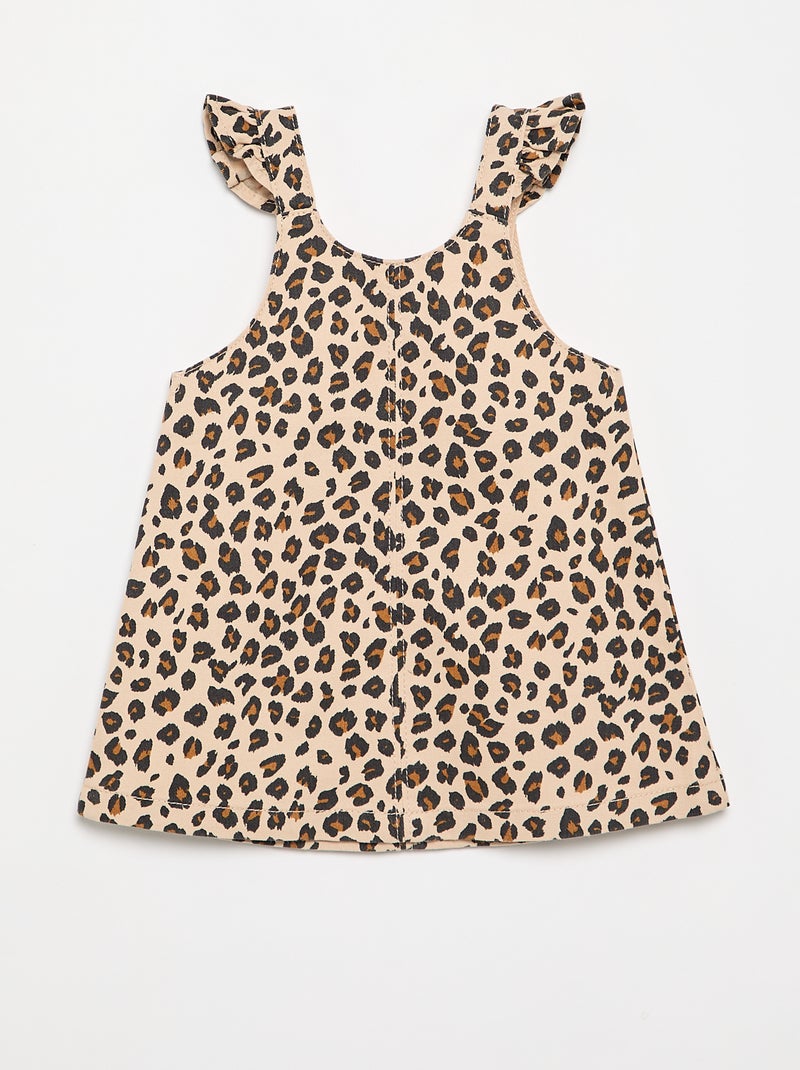 Robe salopette avec imprimé 'léopard' Beige - Kiabi