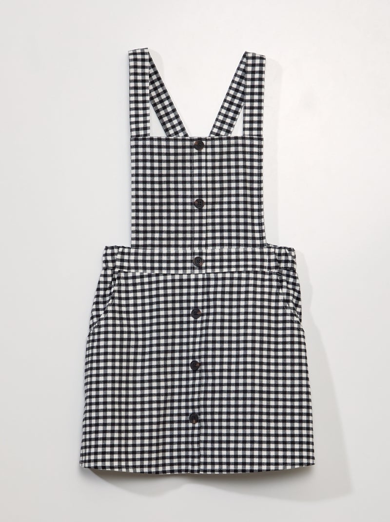 Robe salopette effet lainage Blanc/gris - Kiabi