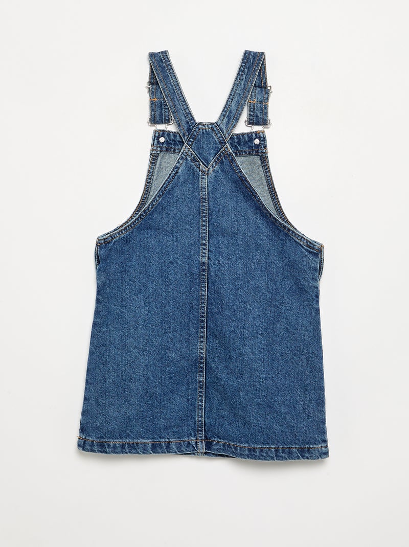Robe salopette en jean avec 2 poches plaquées Bleu - Kiabi