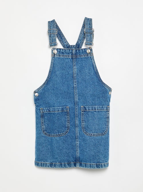 Robe salopette en jean avec 2 poches plaquées - Kiabi