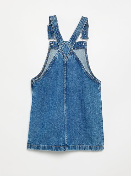 Robe salopette en jean avec 2 poches plaquées - Kiabi