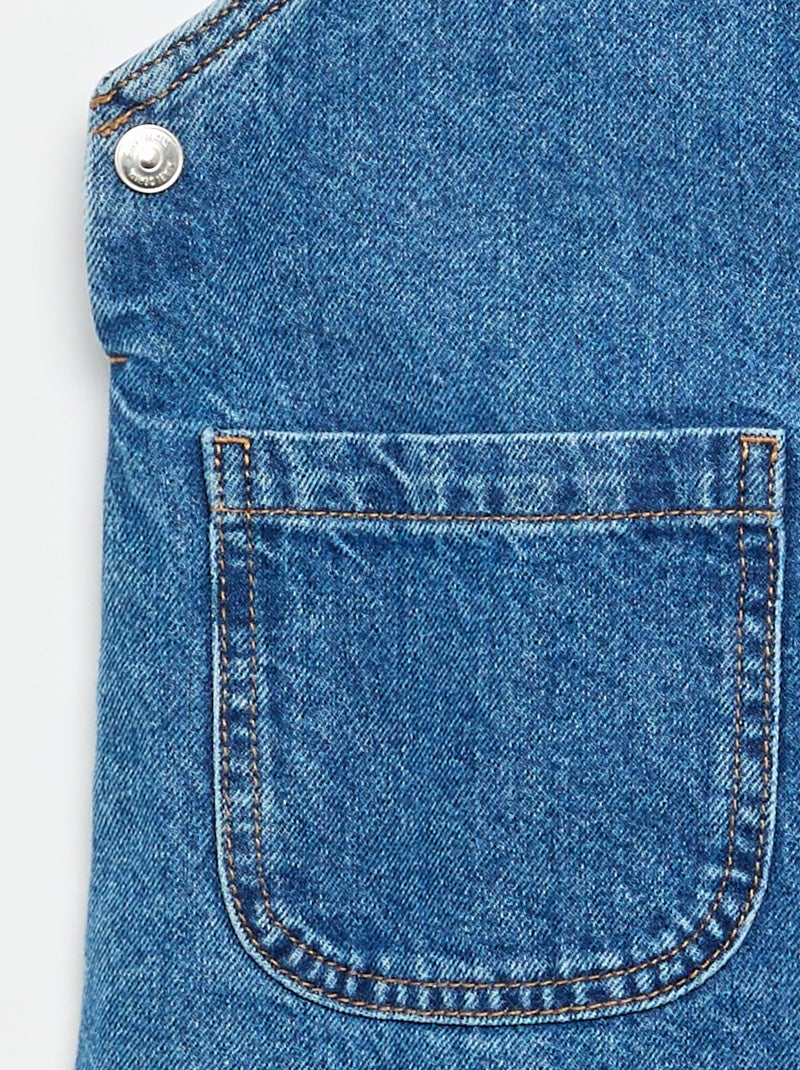 Robe salopette en jean avec 2 poches plaquées Bleu - Kiabi
