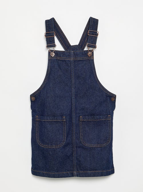 Robe salopette en jean avec 2 poches plaquées - Kiabi