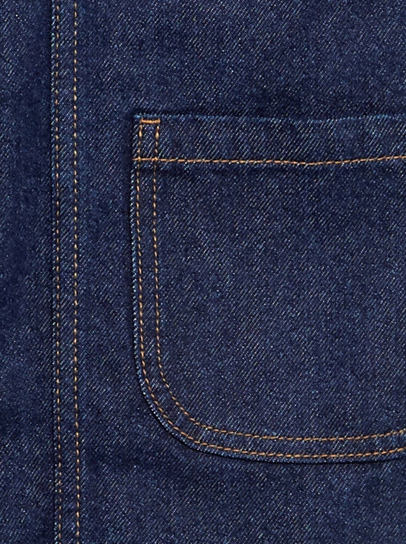 Robe salopette en jean avec 2 poches plaquées Bleu - Kiabi