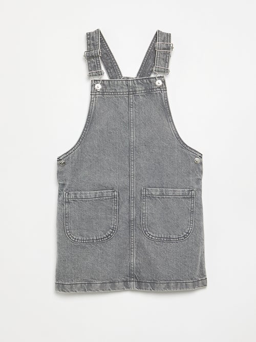 Robe salopette en jean avec 2 poches plaquées - Kiabi