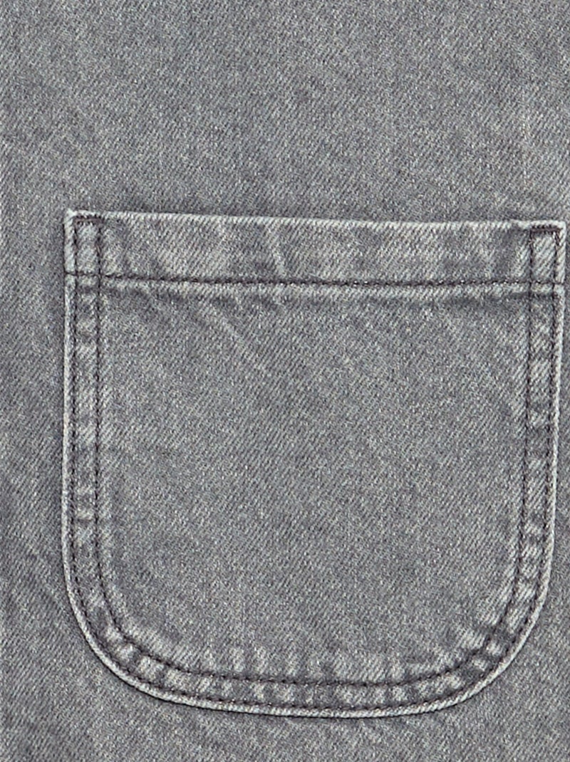 Robe salopette en jean avec 2 poches plaquées Gris - Kiabi