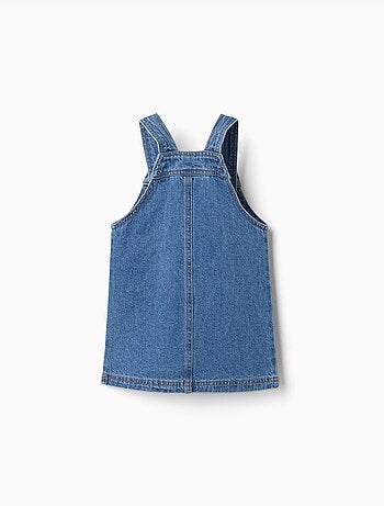 Robe salopette en jean avec broderie minnie
