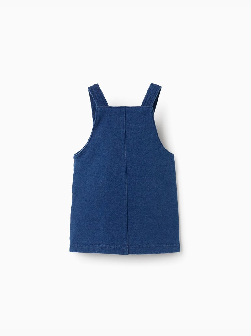 Robe salopette en jean avec volants Bleu Bleu - Kiabi