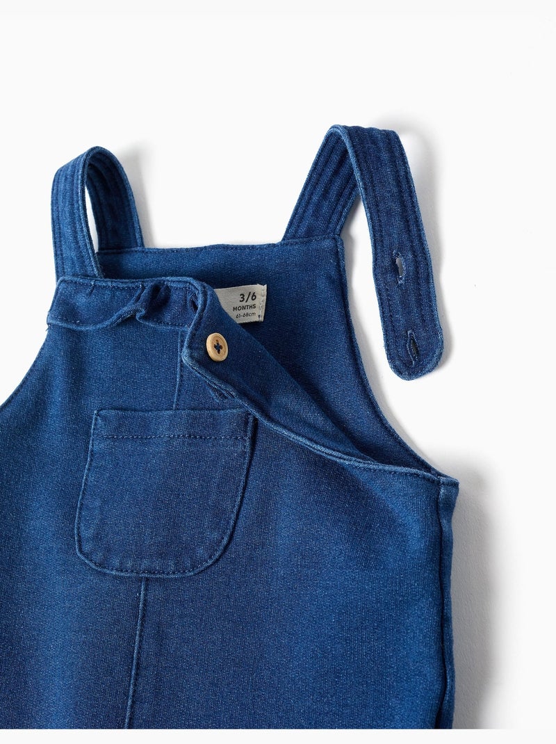 Robe salopette en jean avec volants Bleu Bleu - Kiabi