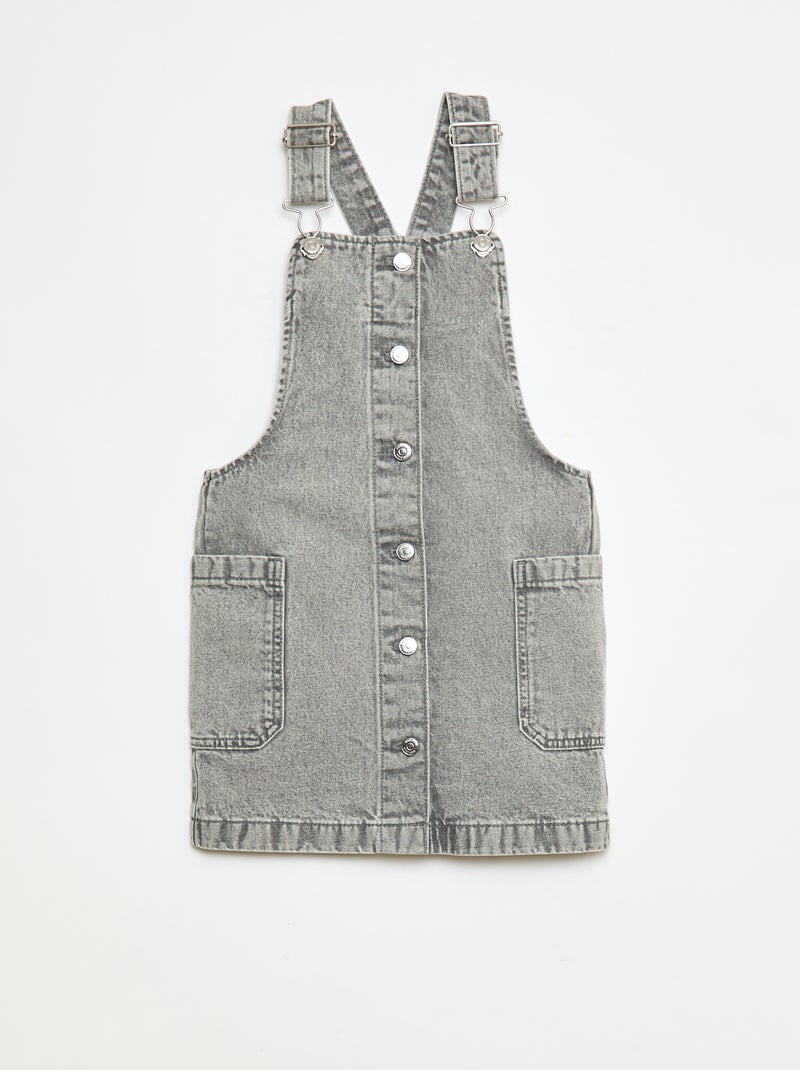Robe salopette en jean Gris - Kiabi
