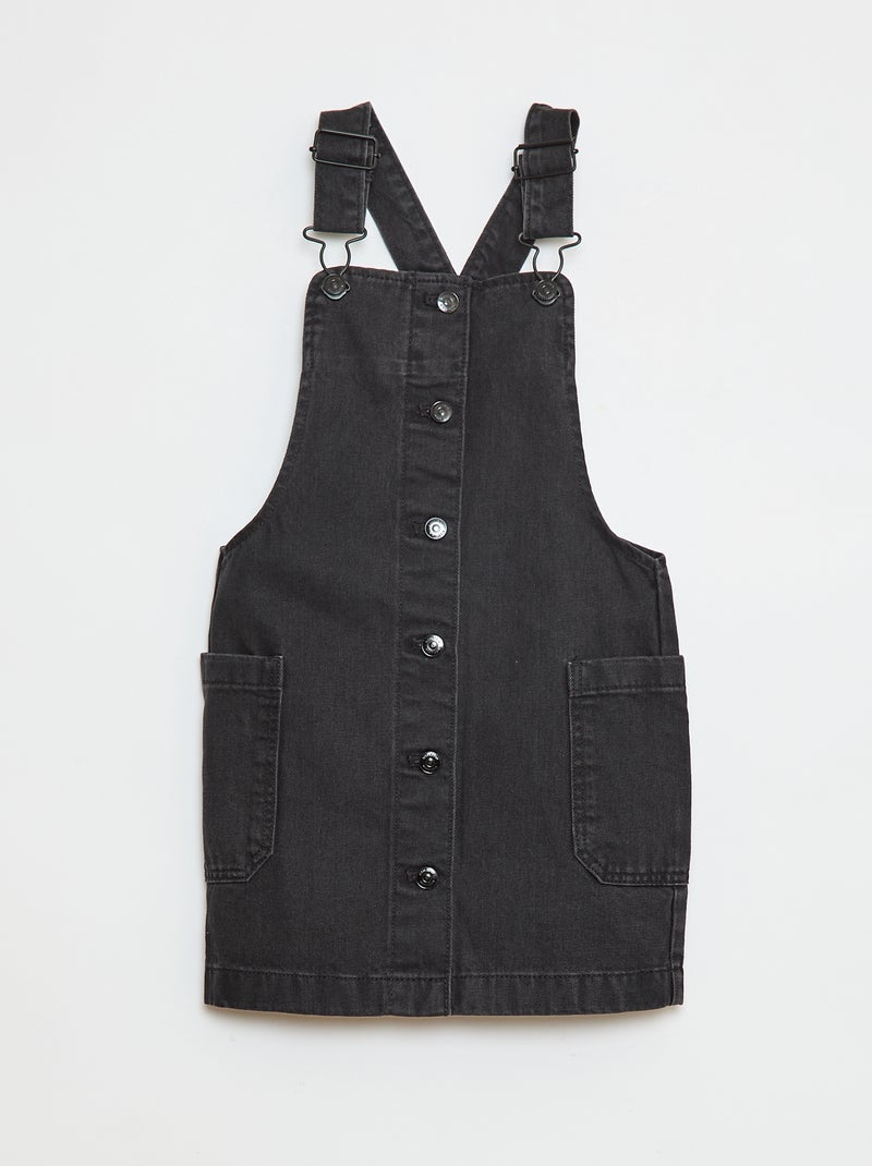 Robe salopette en jean Gris foncé - Kiabi