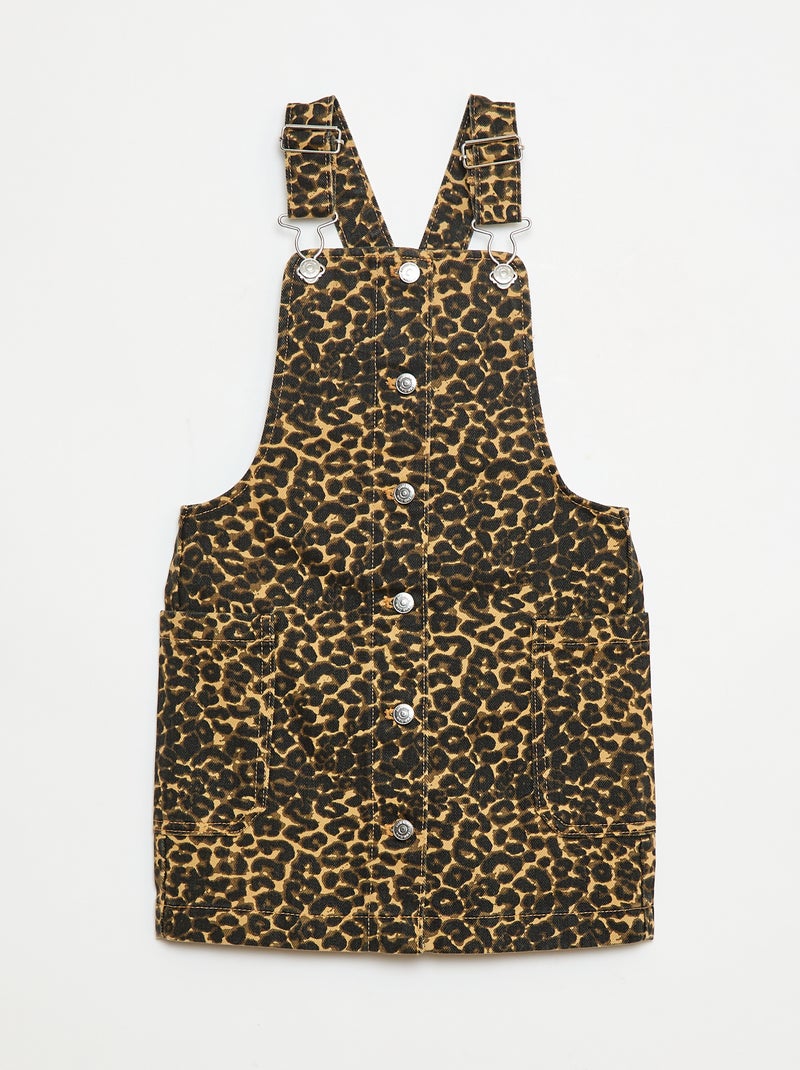 Robe salopette en jean Marron - Kiabi