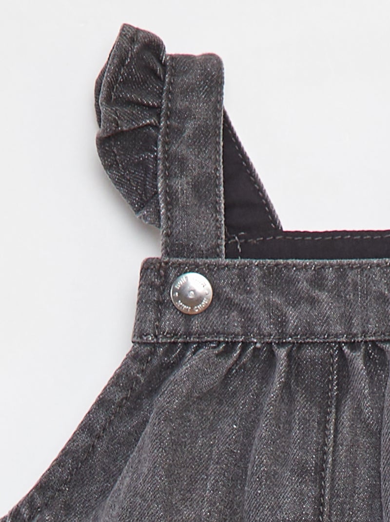 Robe salopette en jean Noir - Kiabi
