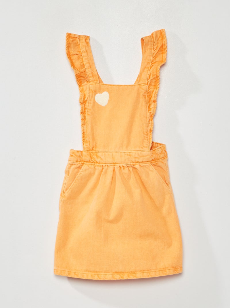 Robe salopette en jean Orange - Kiabi