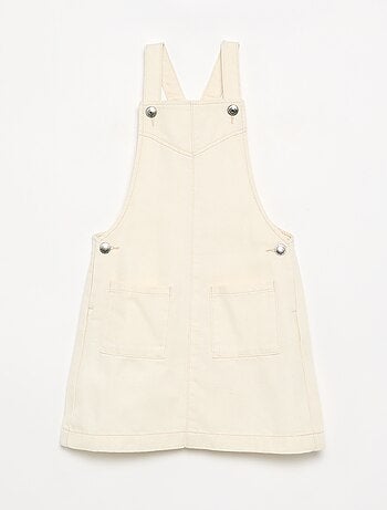 Robe salopette en twill uni
