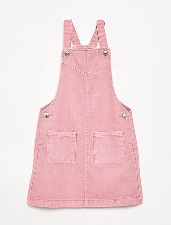 Robe salopette en twill uni
