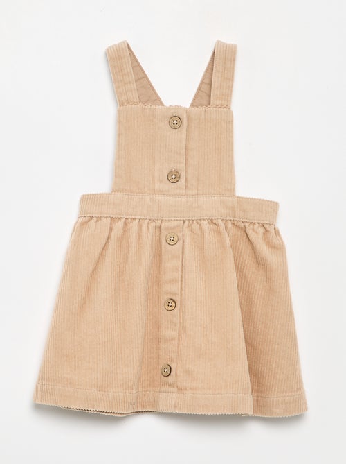 Robe salopette en velours côtelé - Kiabi