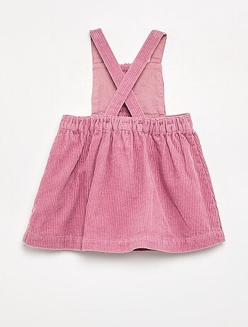 Robe salopette en velours côtelé