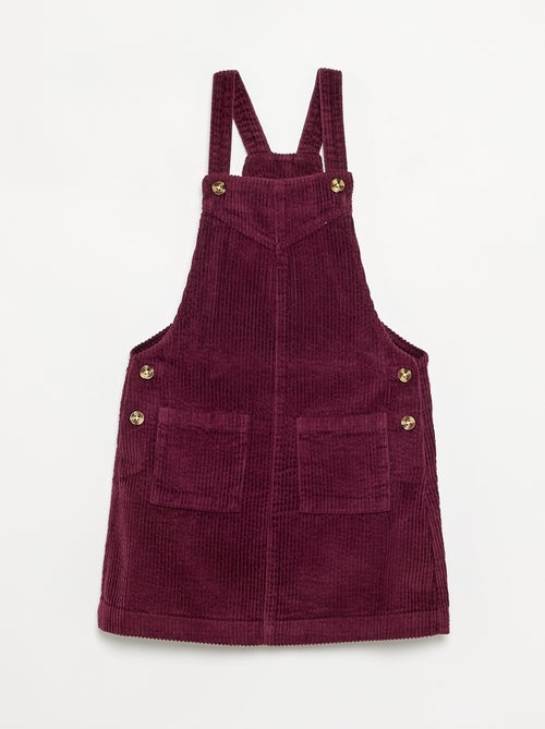 Robe salopette en velours côtelé - Kiabi