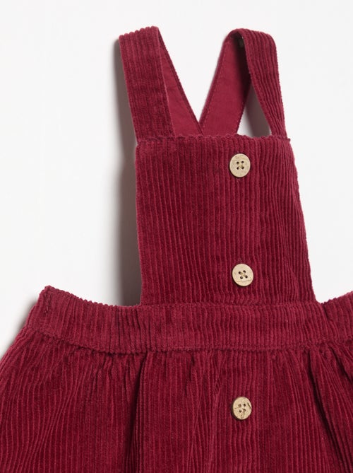 Robe salopette en velours côtelé - Kiabi