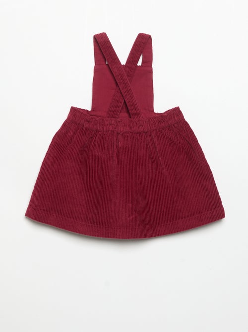 Robe salopette en velours côtelé - Kiabi