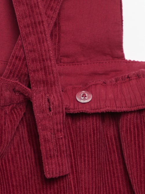 Robe salopette en velours côtelé - Kiabi