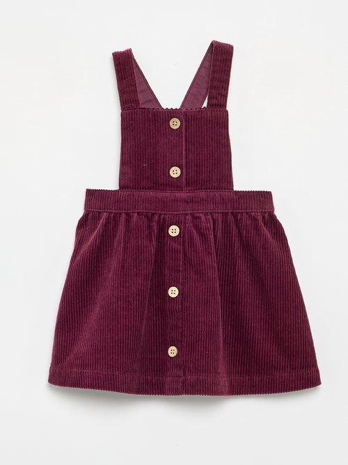 Robe salopette en velours côtelé - Kiabi