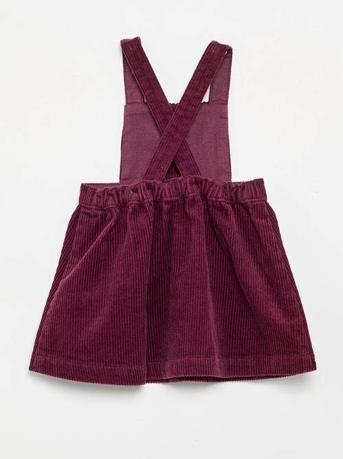 Robe salopette en velours côtelé - Kiabi