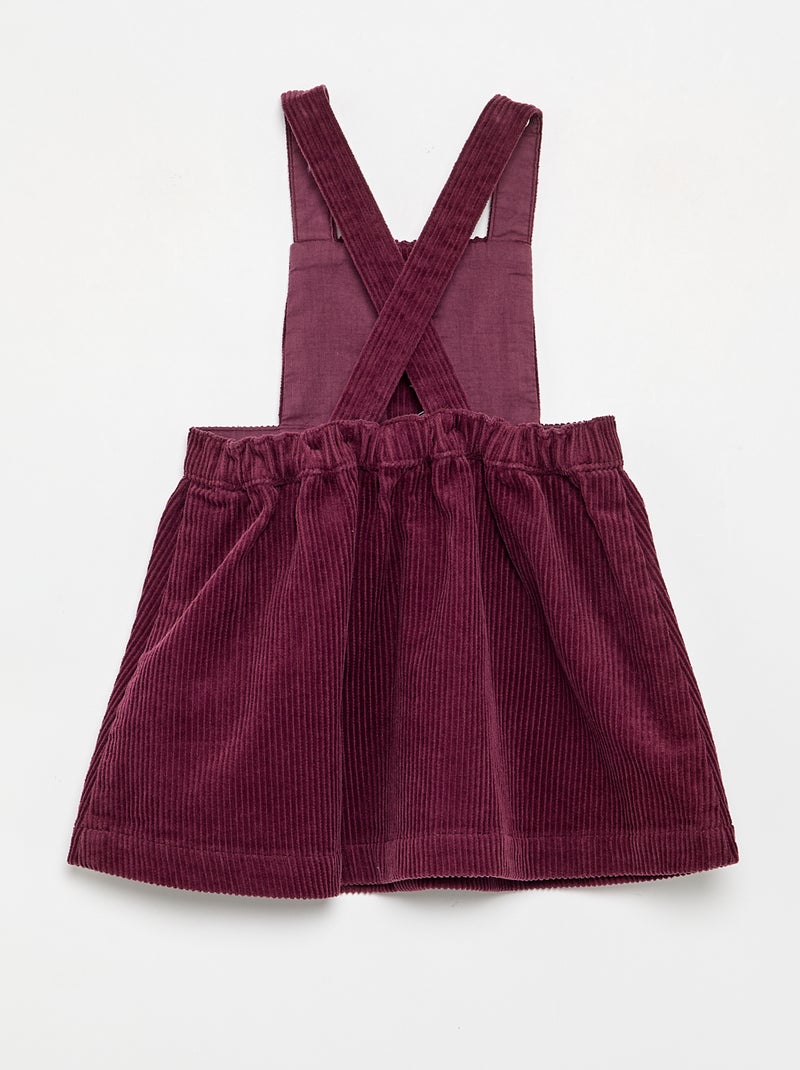 Robe salopette en velours côtelé Violet - Kiabi