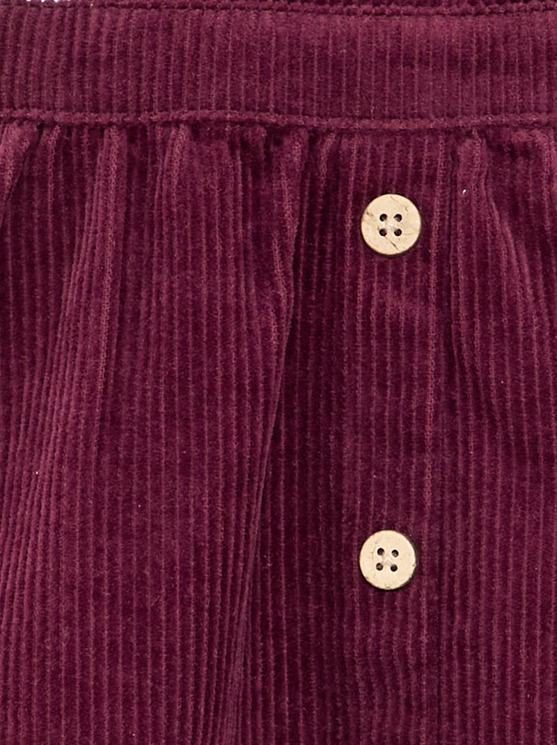 Robe salopette en velours côtelé Violet - Kiabi