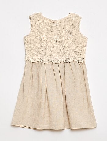 Robe sans manches avec haut en crochet