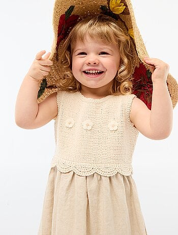 Robe sans manches avec haut en crochet