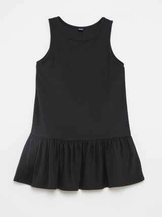 Robe sans manches avec volants