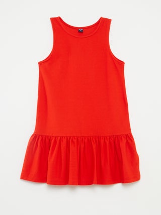 Robe sans manches avec volants