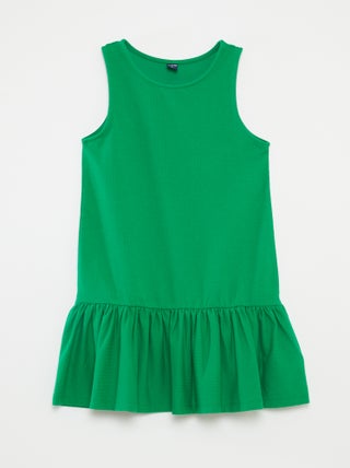 Robe sans manches avec volants