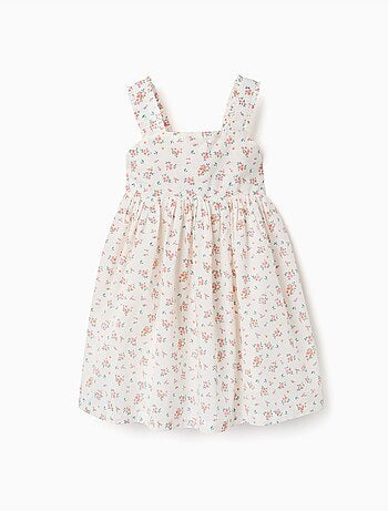 Robe sans manches en coton avec motif floral