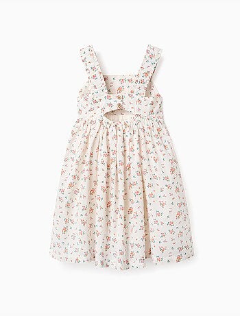 Robe sans manches en coton avec motif floral