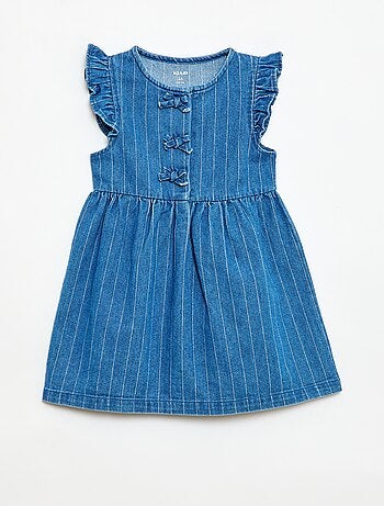 Robe sans manches en denim avec nœuds fantaisies