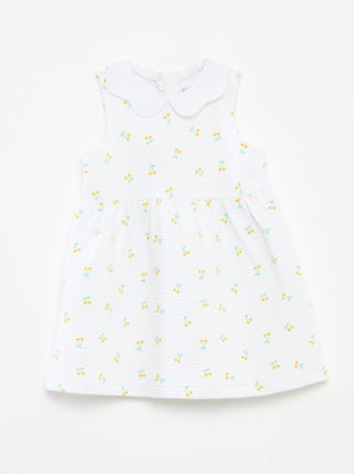 Robe sans manches en maille froissée avec motif