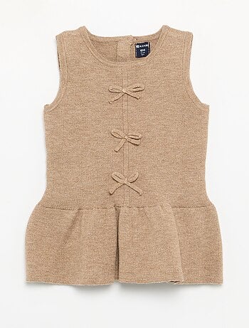 Robe sans manches en tricot avec nœuds