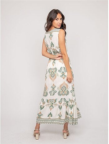 Robe sans manches motif cache-coeur ildema